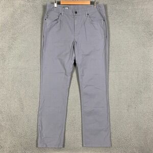 STIO Rivet Pant Men's 36 x 32 Gray Canvas Organic Cotton Stretch Straight Work